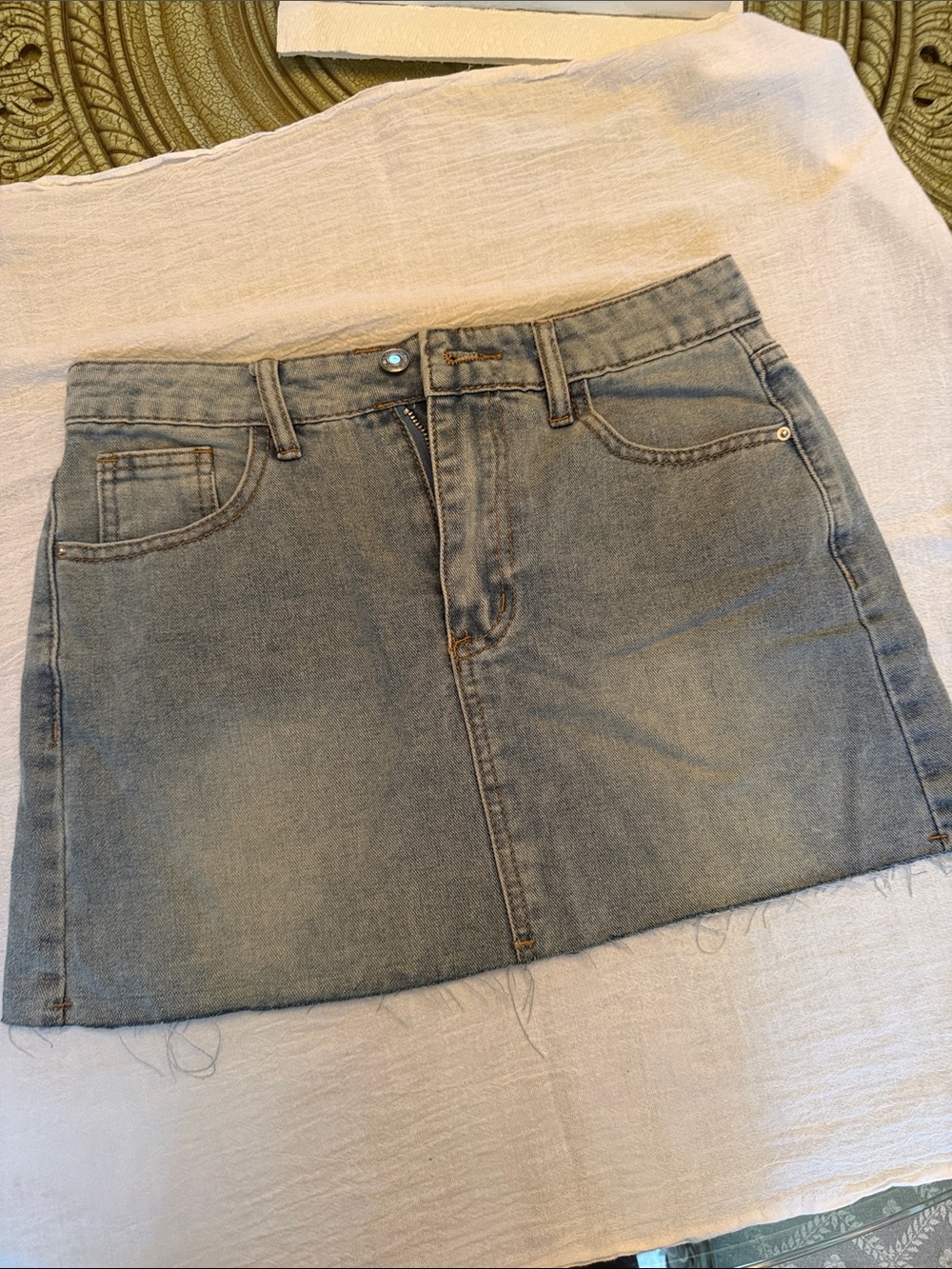 Classic Light Blue Denim Mini Skirt - Casual Everyday Style